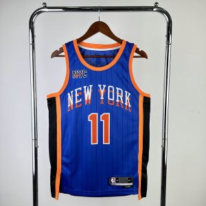 Maillot de Basket #11 Brunson Knicks 23-24 city Bleu Imprimé